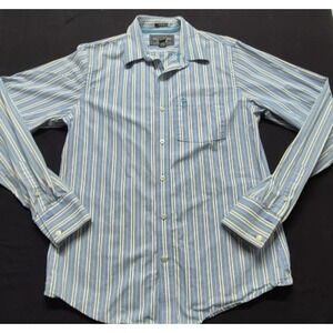 Abercrombie & Fitch Muscle men's blue/white strip button down LS shirts sz. M
